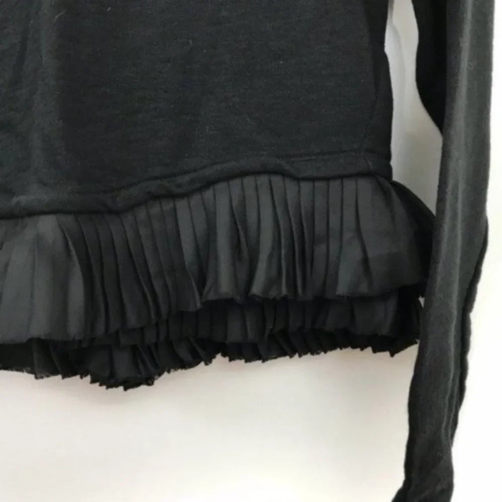 J. Crew Ruffle Hem Sweater Black Size Small